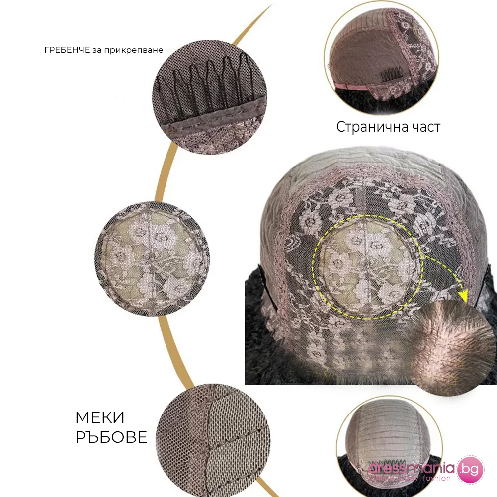 Перука от естествена коса омбре рус с бретон - Image 2