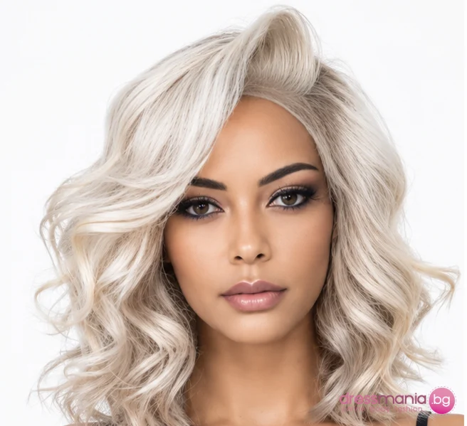 Платиненоруса перука от естествена коса 40см - Image 3