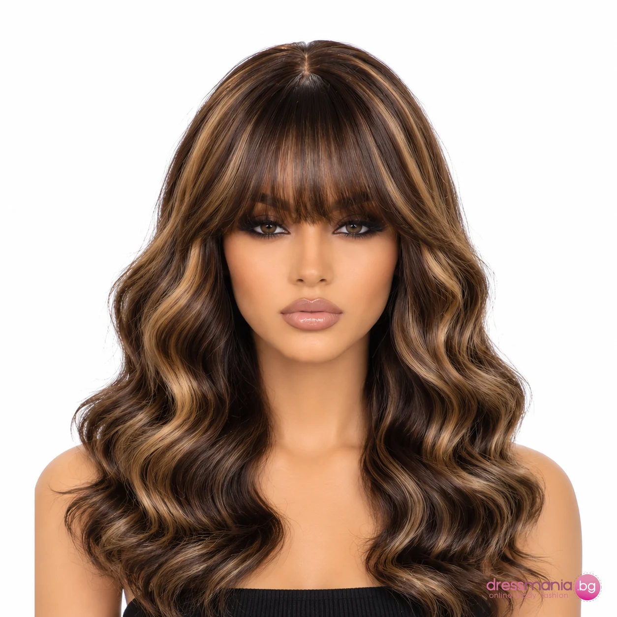 Перука от естествена коса Body Wave с бретон
