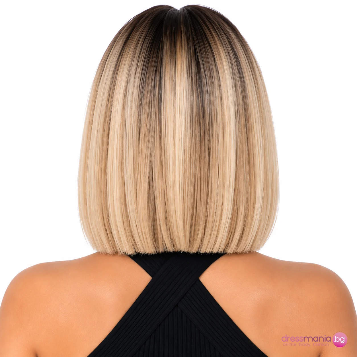 Къса перука от естествена коса с омбре ефект – 30 см, дантела 13×4 - Image 3