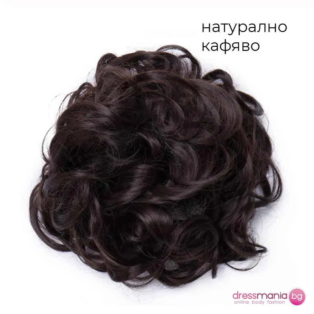 Лента от синтетичен косъм за оформяне на кок в натурално кафяво