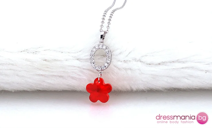 Изключително колие червен камък Swarovski