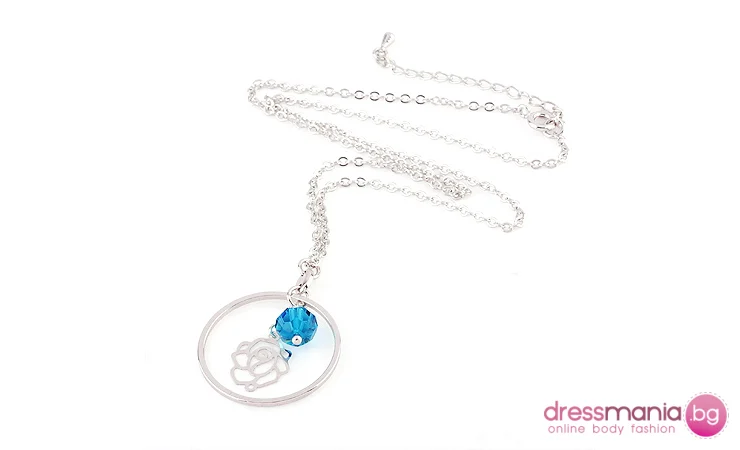 Изключително колие със син кристал Swarovski